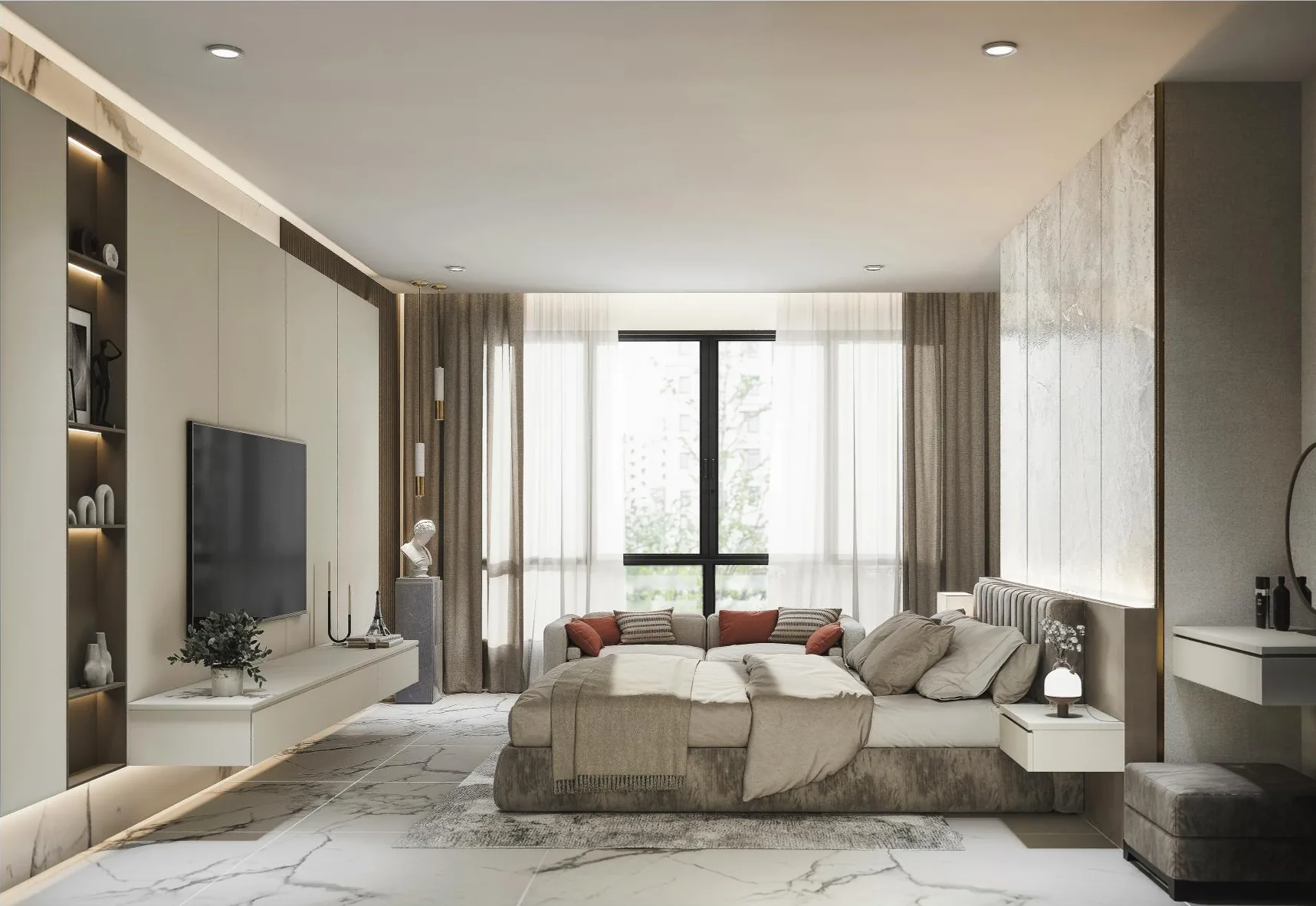 Interieur, 2-slaapkamer, Embassy Life, Jomtien, Pattaya — Sky Thai Property