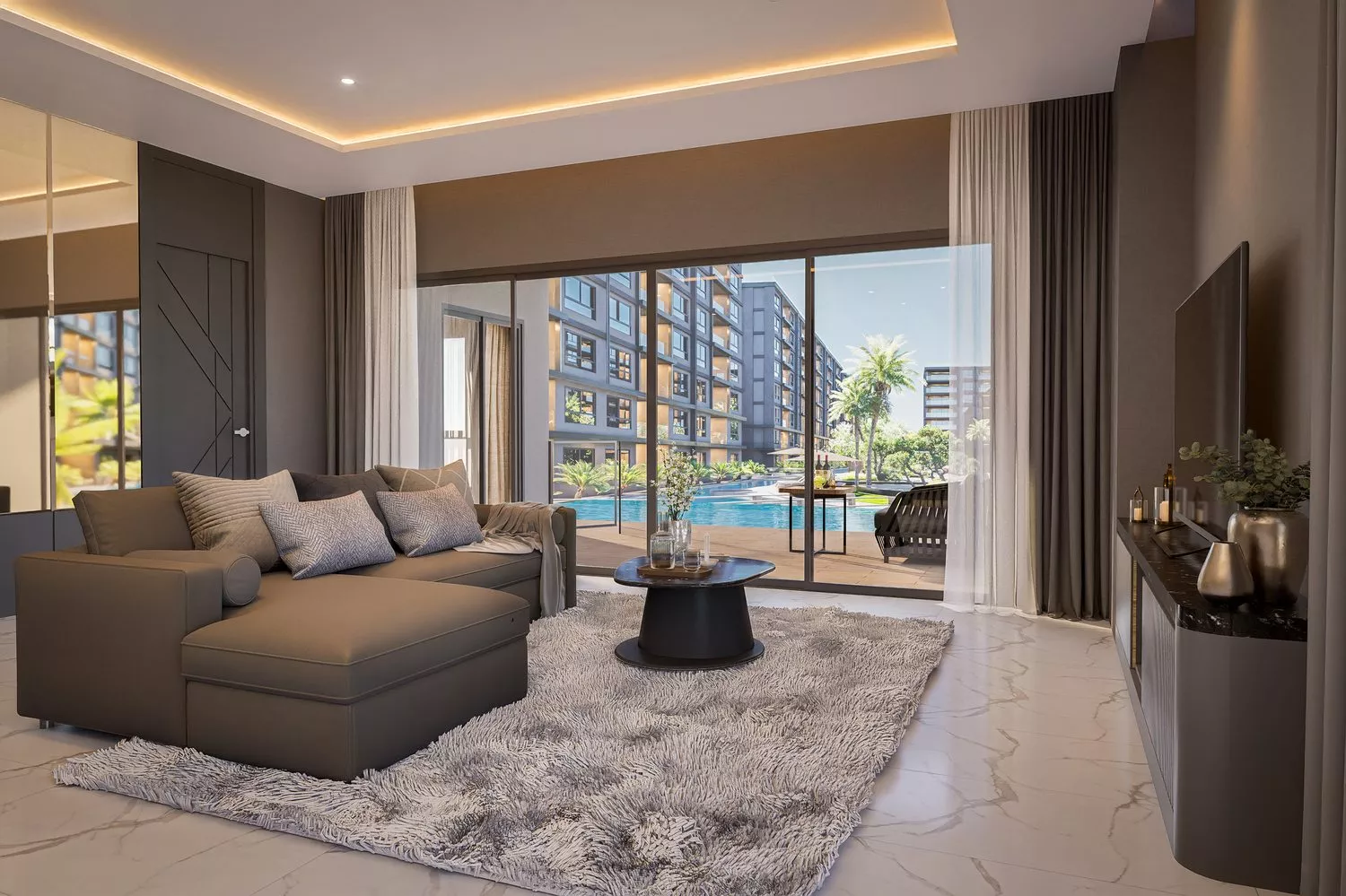 Interieur, 3-slaapkamer, Grand Solaire Noble, Pattaya City — Sky Thai Property