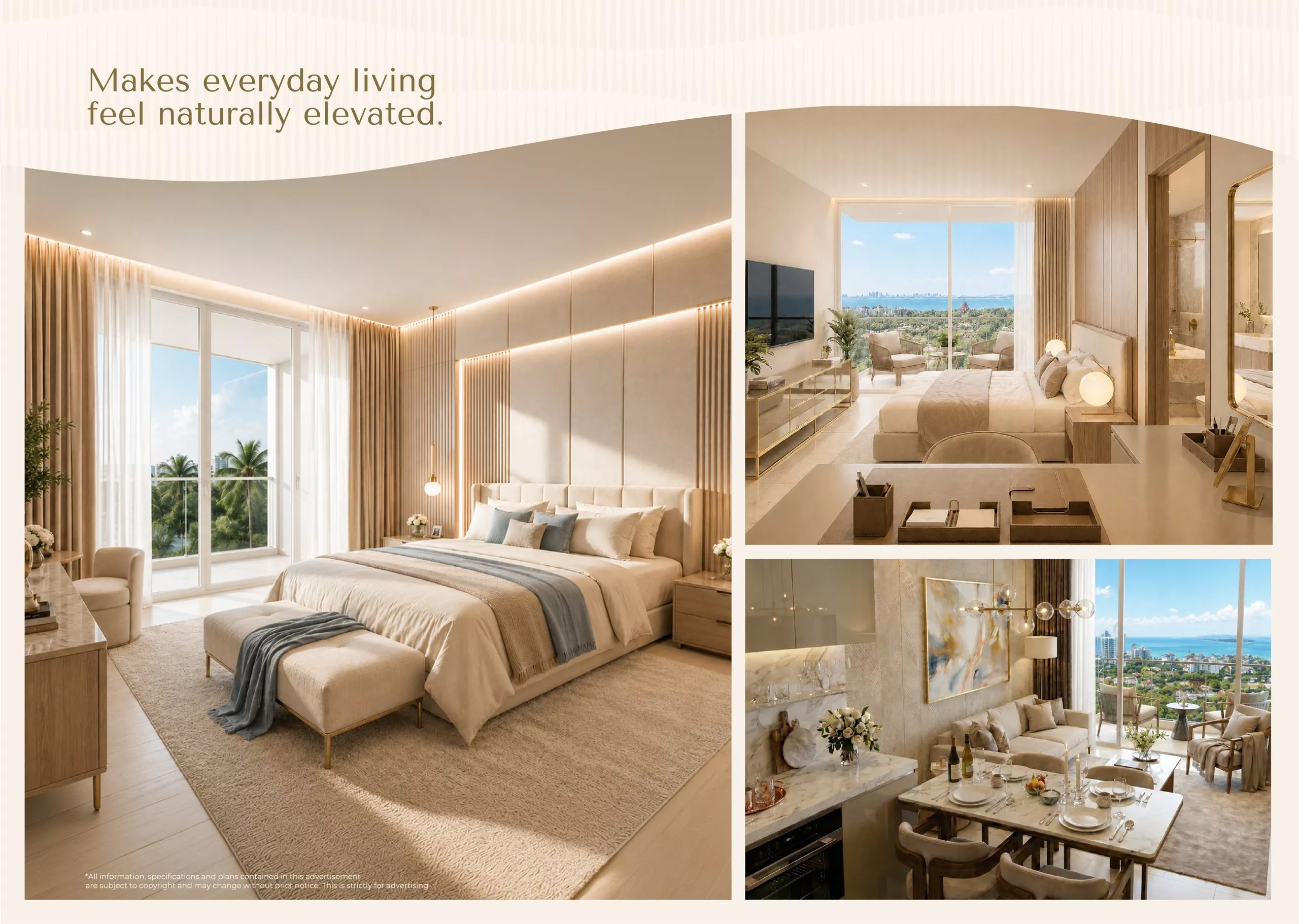 Interieur, 3-slaapkamer, Avenue Boutique, Jomtien Second Road, Pattaya — Sky Thai Property