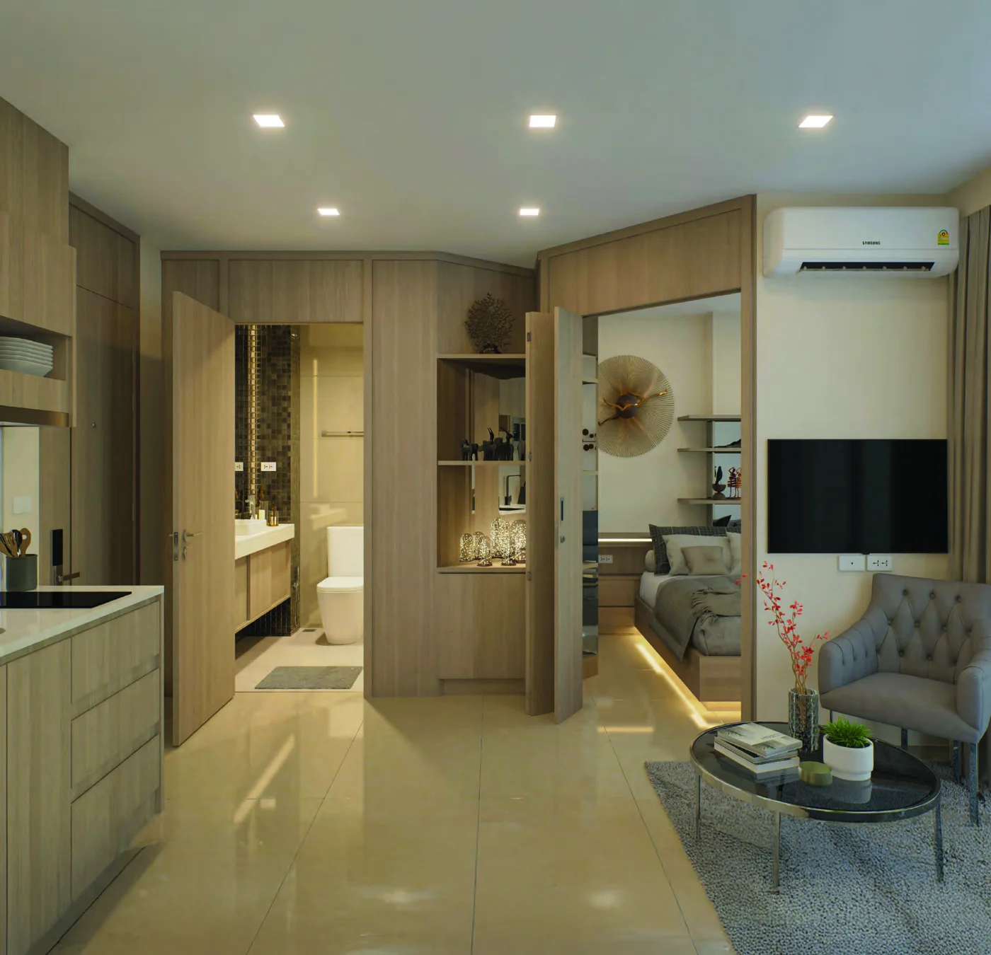Architekturvisualisierung, Venice 1-slaapkamer, Marina Golden Bay, Wongamat Beach, Pattaya — Sky Thai Property