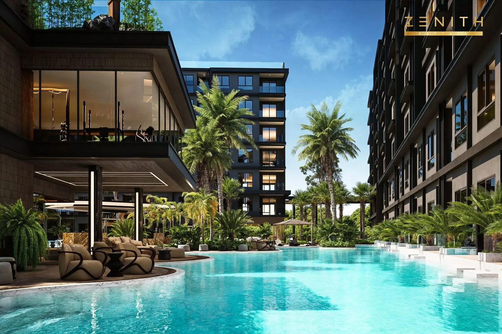 Poolanlage, Zenith Pattaya, Pratumnak, Pattaya — Sky Thai Property
