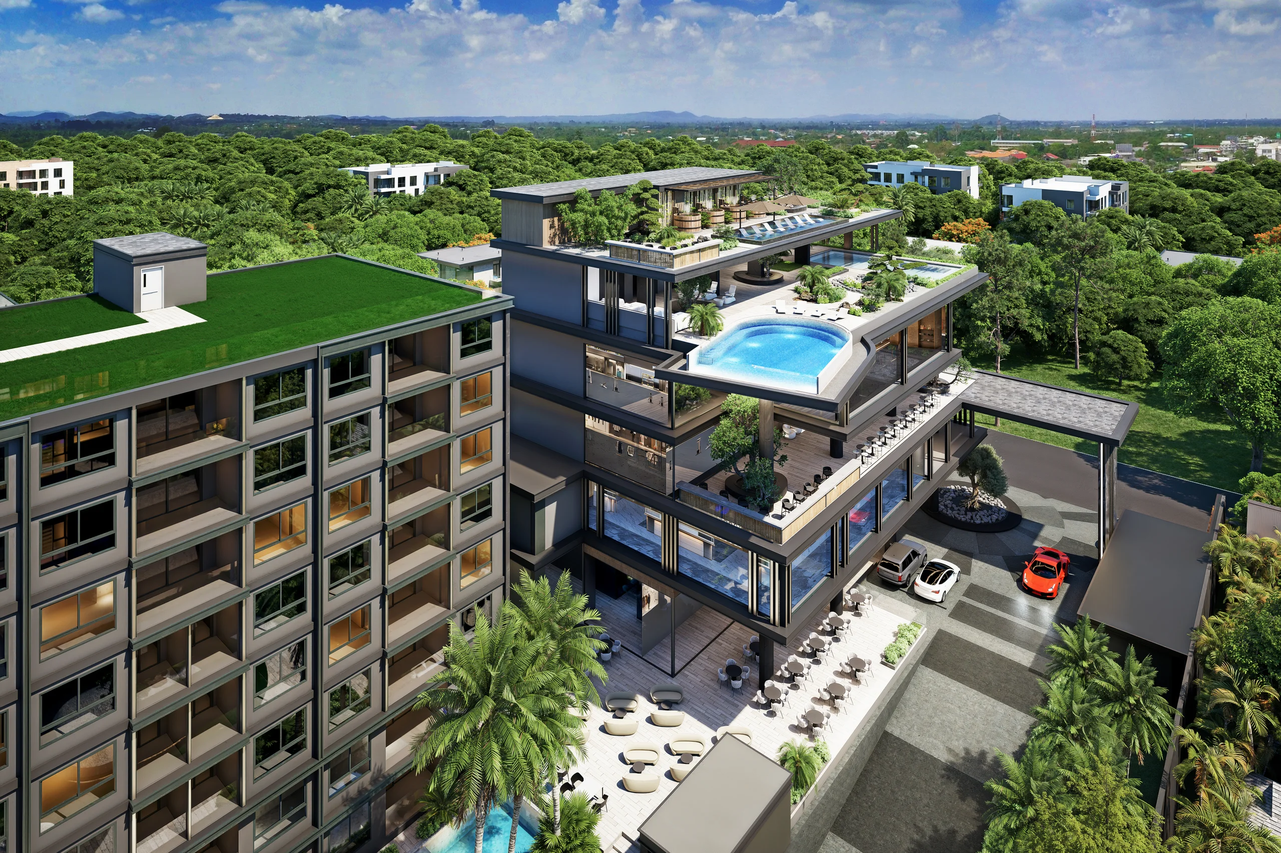 Buitenaanzicht des Gebäudes, Zenith Pattaya II, Pratumnak, Pattaya — Sky Thai Property