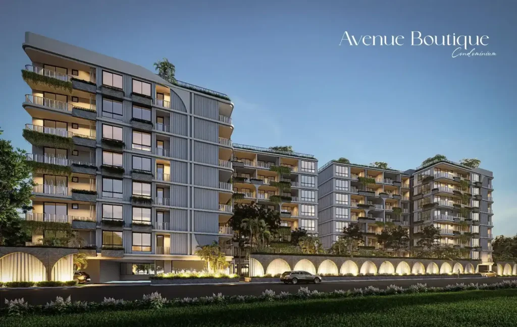 Buitenaanzicht des Gebäudes, Avenue Boutique, Jomtien Second Road, Pattaya — Sky Thai Property
