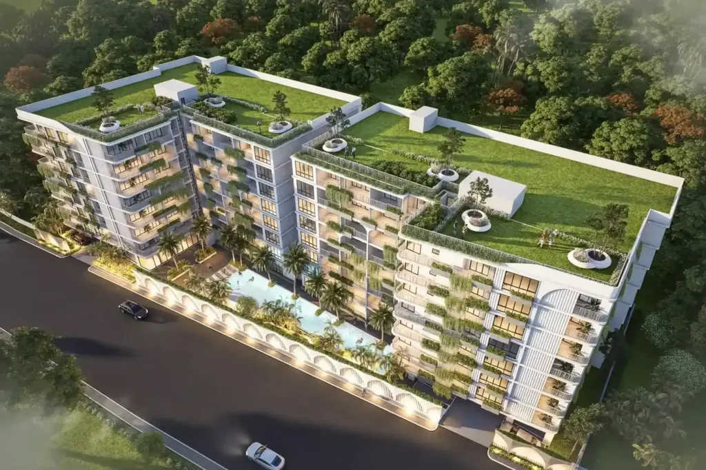 Buitenaanzicht des Gebäudes, Avenue Boutique, Jomtien Second Road, Pattaya — Sky Thai Property